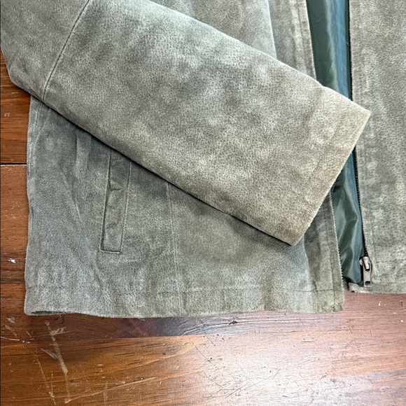Wilsons Leather Olive Green Suede Zip Jacket - Picture 3 of 8